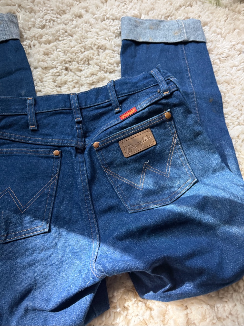 Wrangler super cute thick fashionable pocketed contrast Boot Cut Blue Jeans - Picture 7 of 7